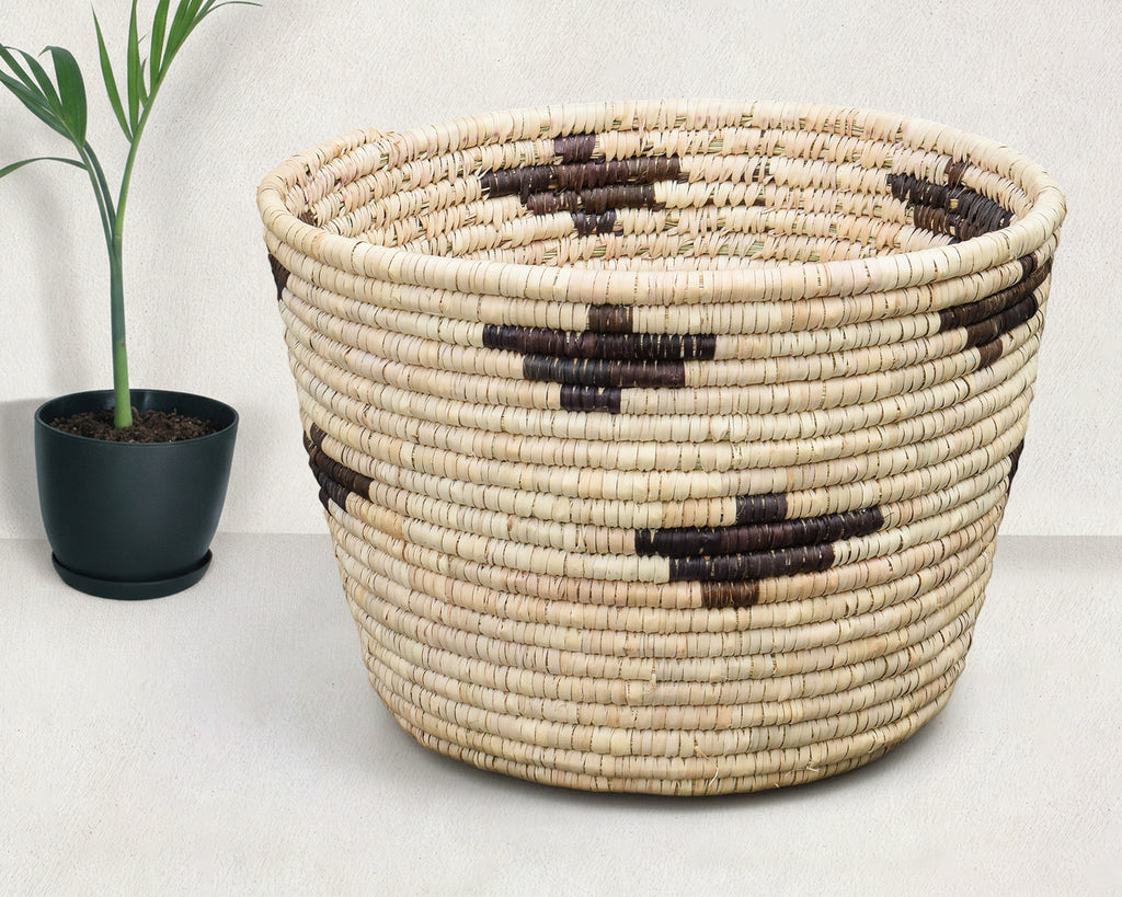 Beige Crosses Planter Basket