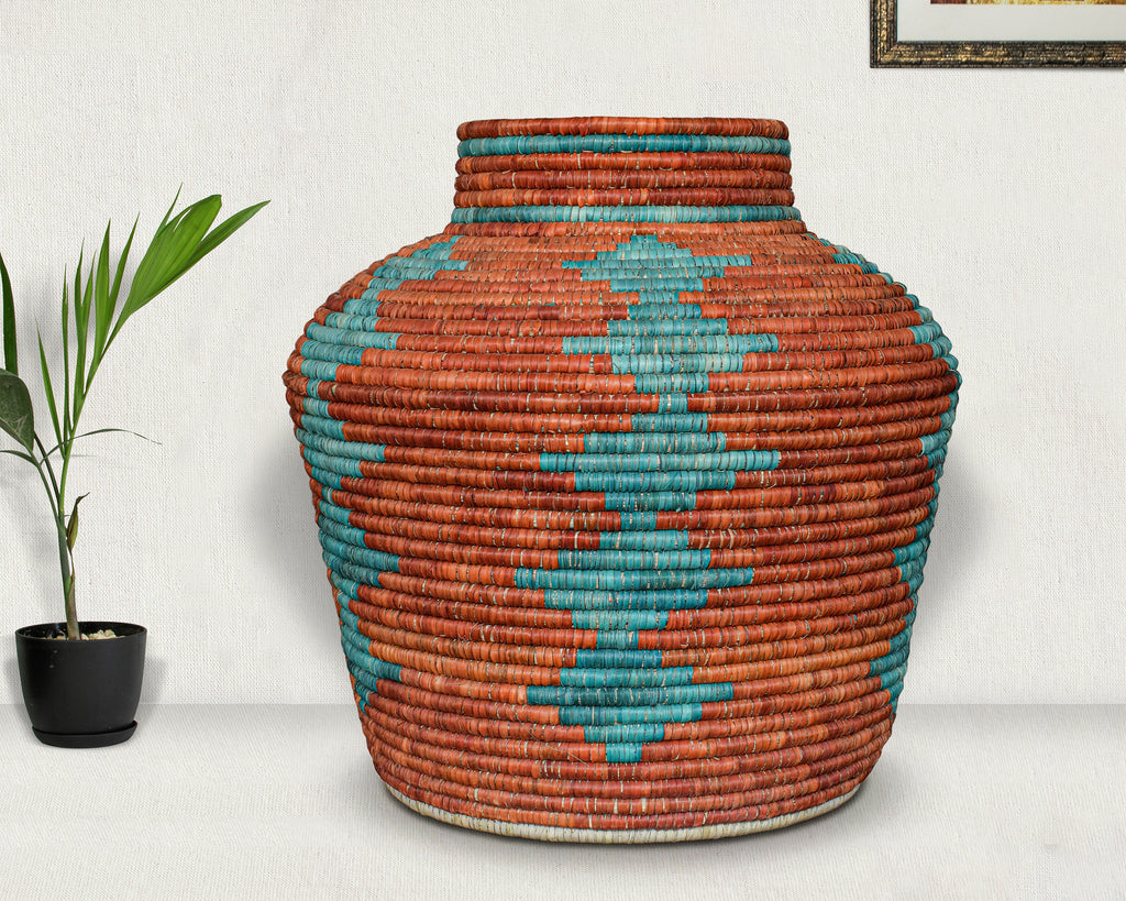 Desert Turquoise Diamond Potter Vase