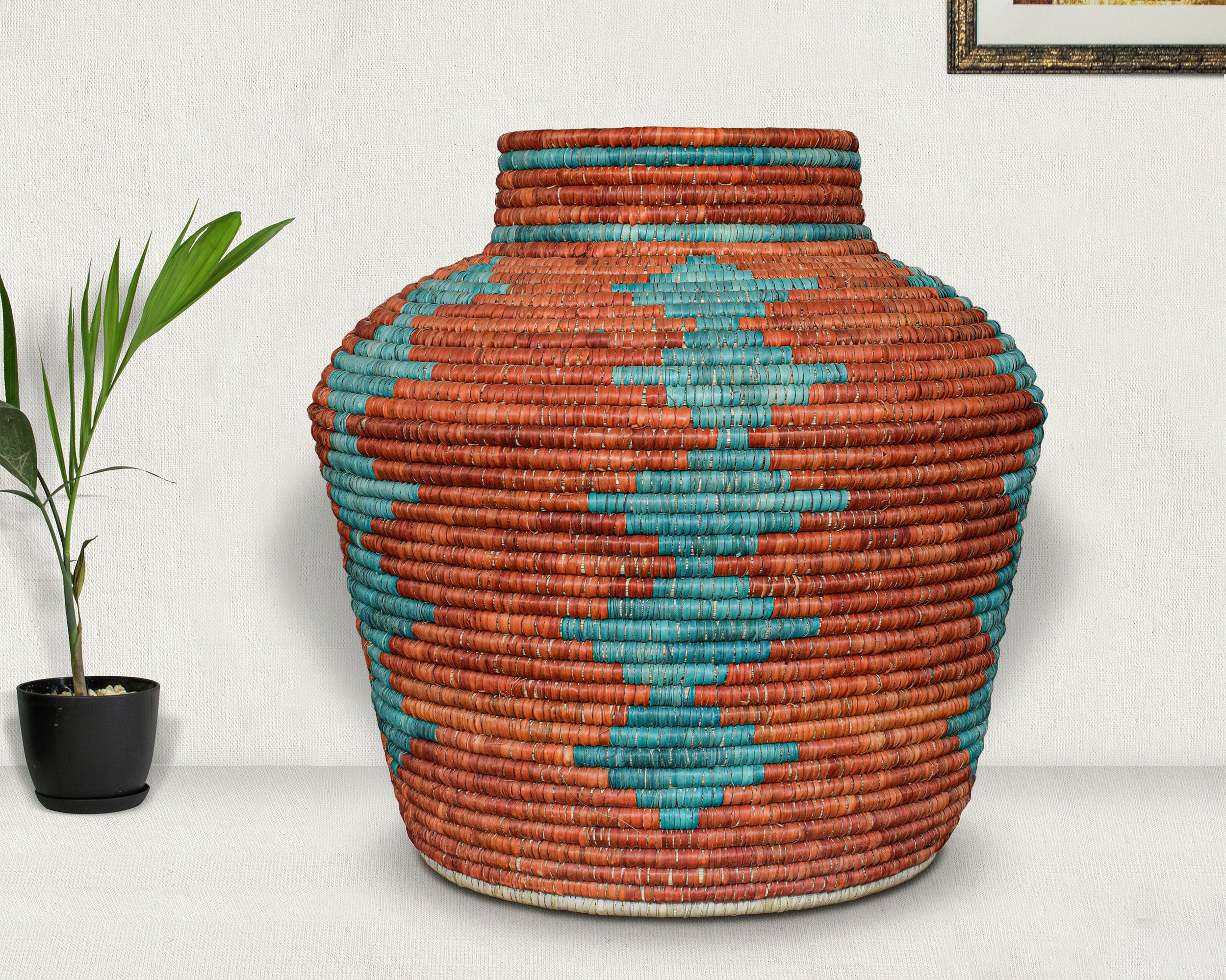 Desert Turquoise Diamond Potter Vase