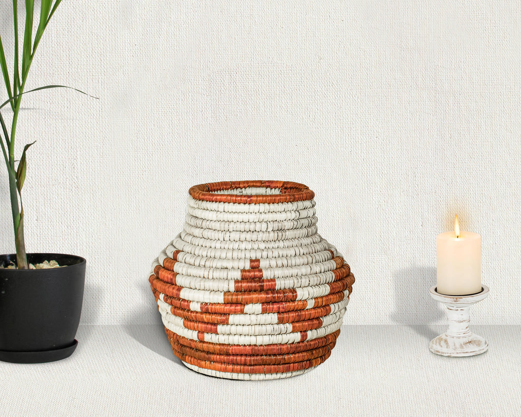 Orange Waves Vintage Potter Basket - PP-1121-8