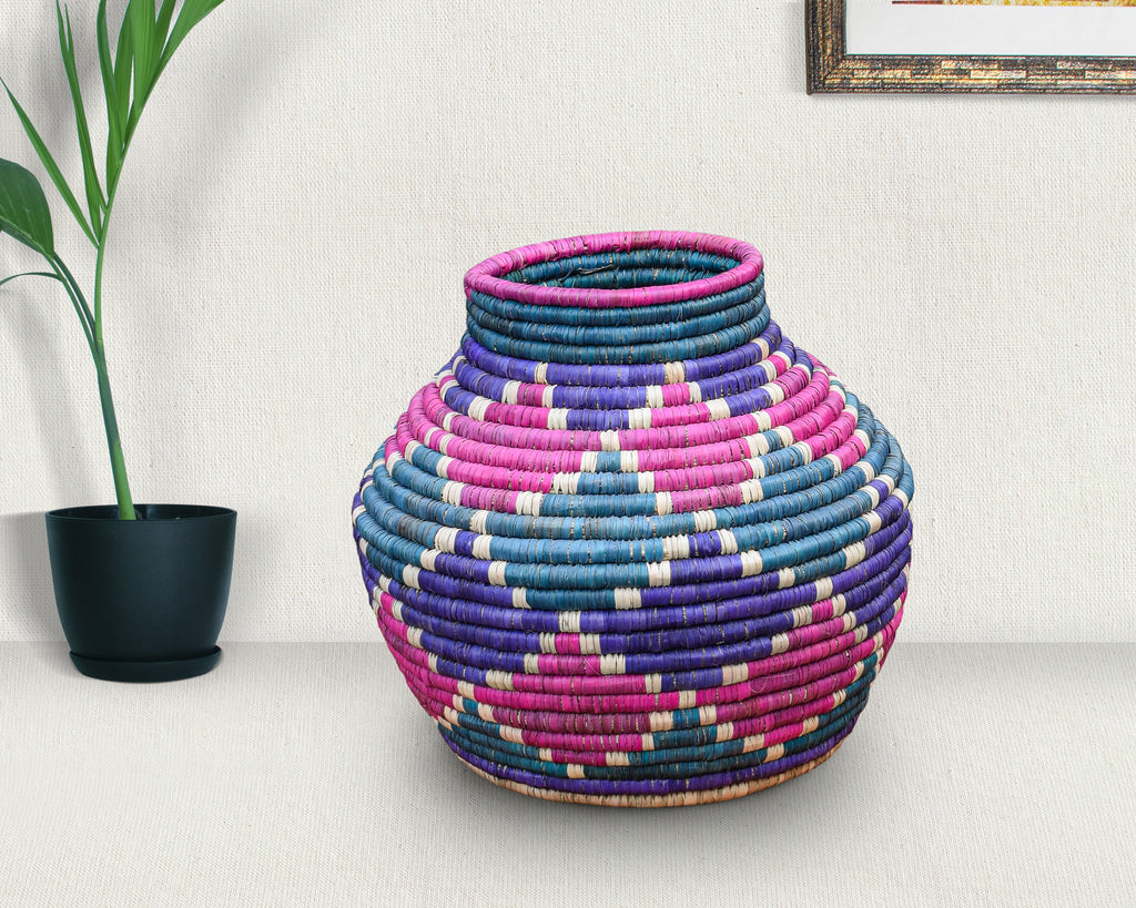 Pink Teal Potter Vase