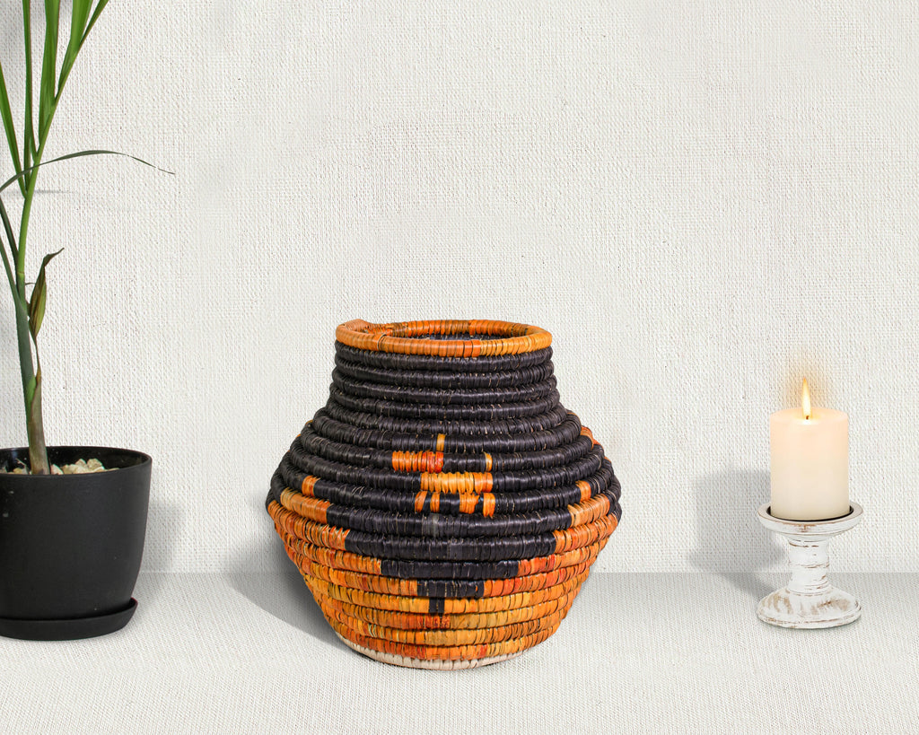 Orange & Black Dogs Potter Basket - PP-1116-8