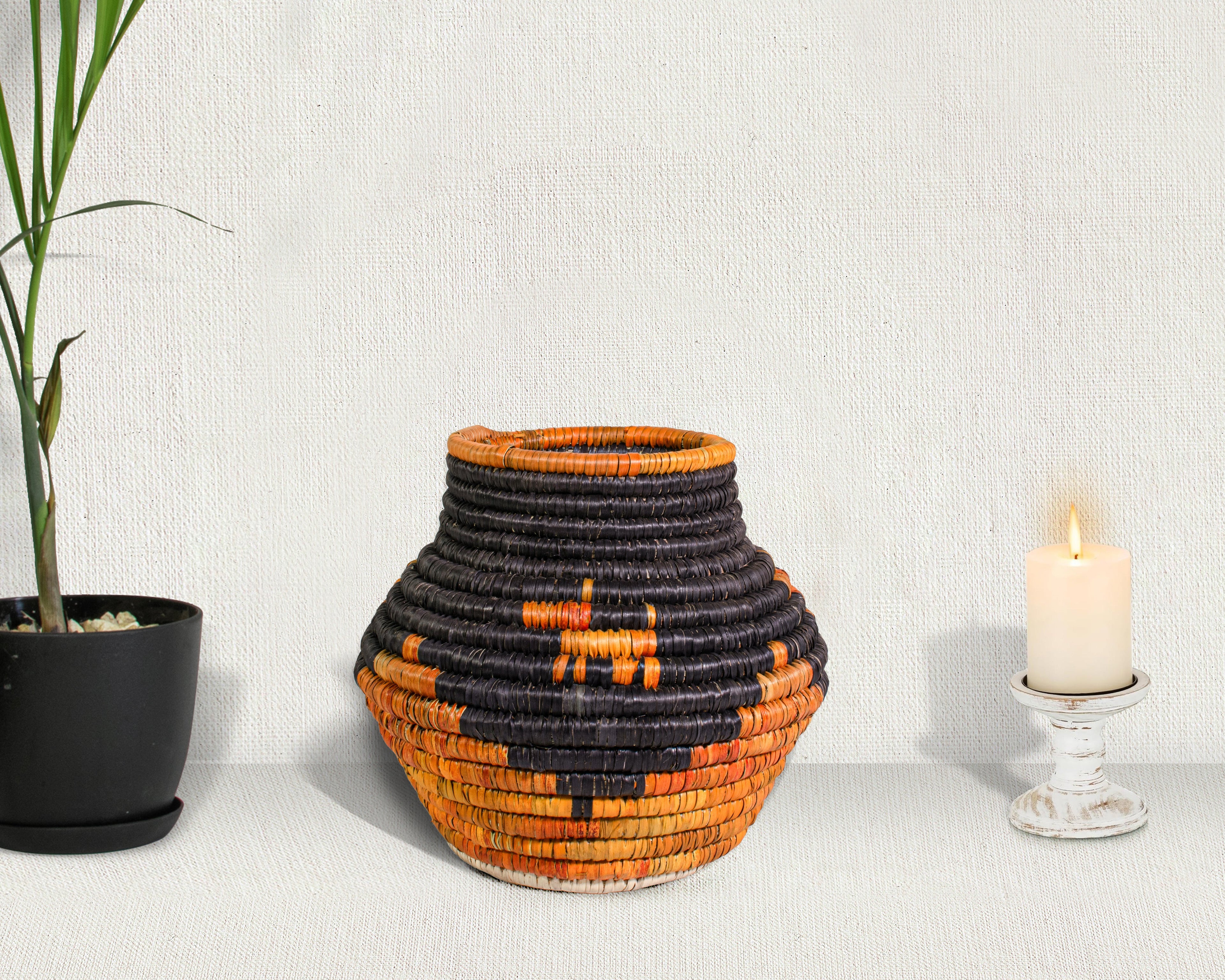 Orange & Black Dogs Potter Basket - PP-1116-8