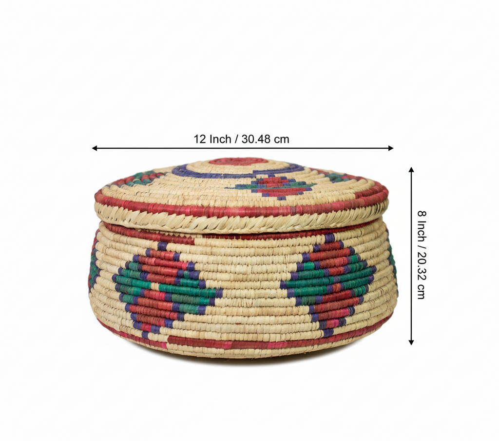 Natural Medallions Lid Basket PR-109-12