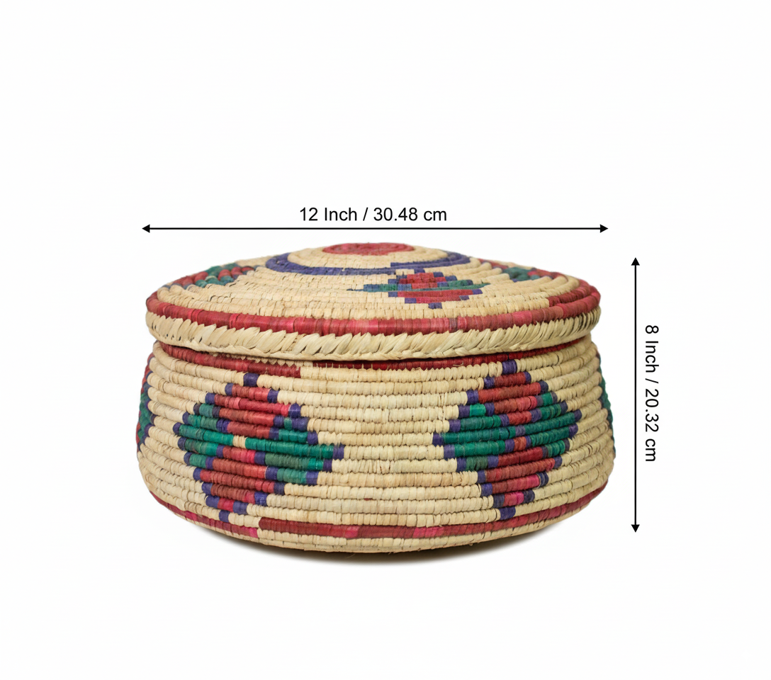 Natural Medallions Lid Basket PR-109-12