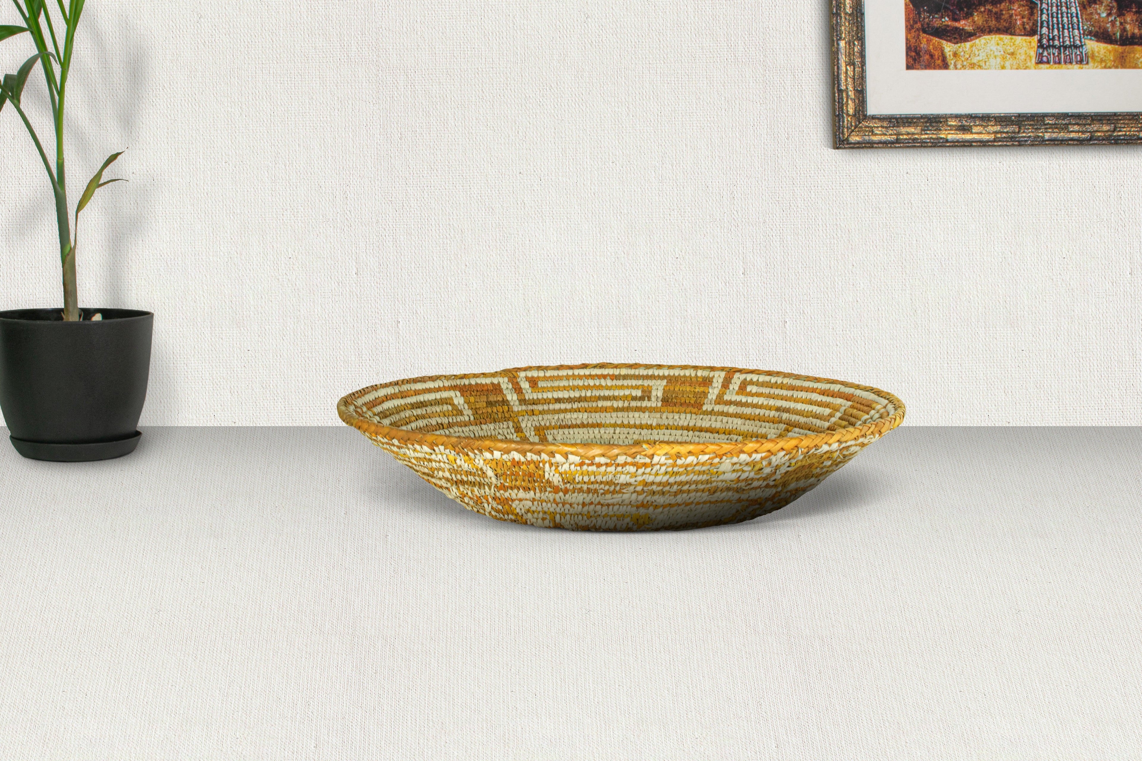 Yellow Obstract Basket 14-inch BSK-045-14