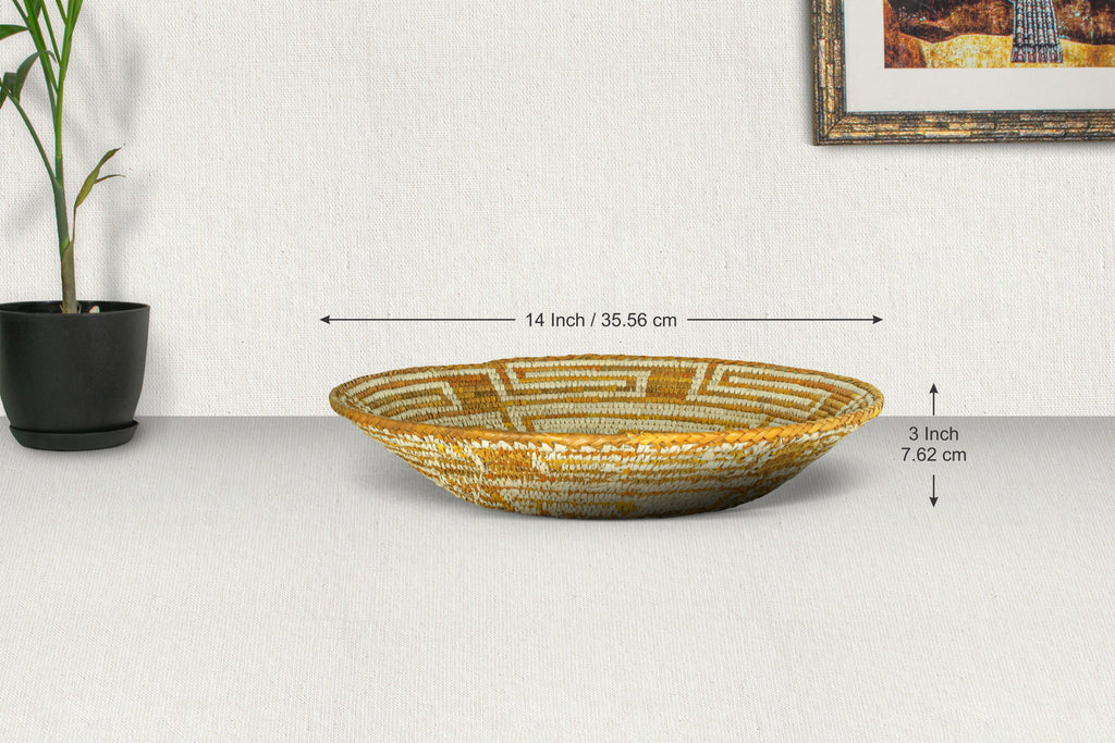 Yellow Obstract Basket 14-inch BSK-045-14