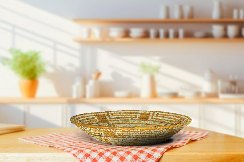 Yellow Obstract Basket 14-inch BSK-045-14