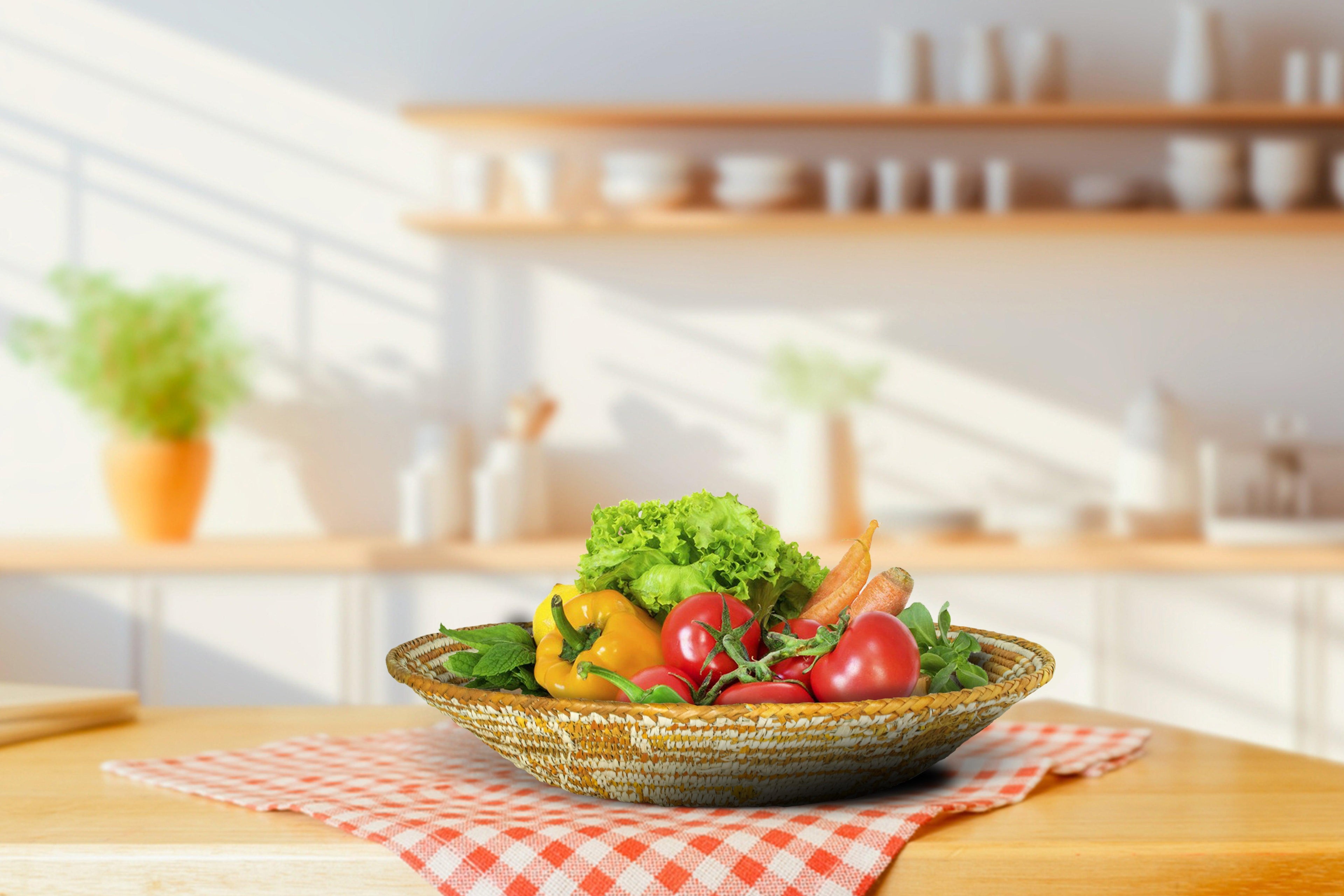 Yellow Obstract Basket 14-inch BSK-045-14