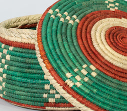 Dotted Green Southwestern Lid Basket