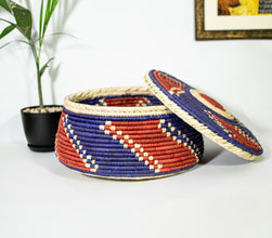 Twilight Swirls Southwestern Lid Basket