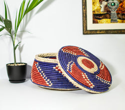 Twilight Swirls Southwestern Lid Basket