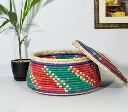 Whirl Bloom Southwestern Lid Basket