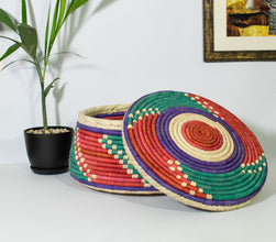 Whirl Bloom Southwestern Lid Basket