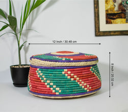 Whirl Bloom Southwestern Lid Basket