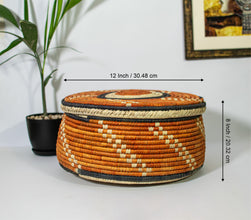 Brown Swirl Southwestern Lid Basket