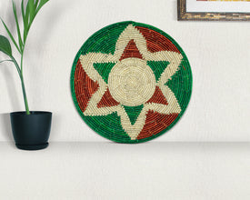 Red & Green Desert Sunshine Mat Wall Basket 14-inch