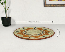 Sun Flower Mat Wall Basket 14-inch