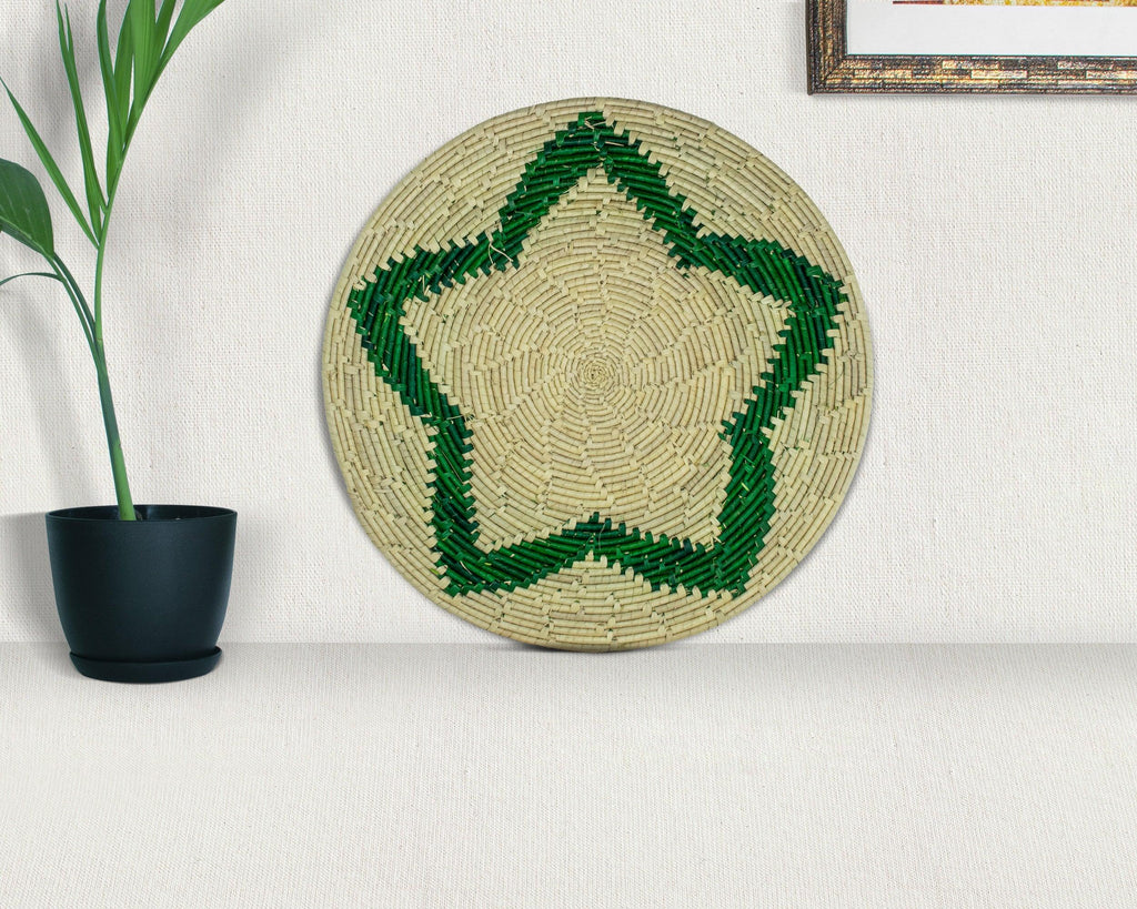 Green Night Star Mat Wall Basket 14-inch MT-217-15