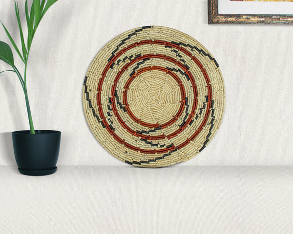 Ocean Waves Navajo Mat Wall Basket 14-inch