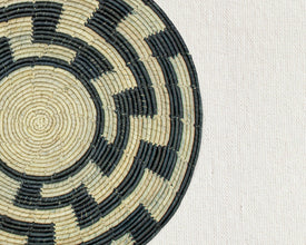 Black Maze Navajo Mat Wall Basket 14-inch