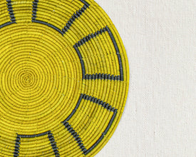 Yellow Mesa Navajo Mat Wall Basket 14-inch