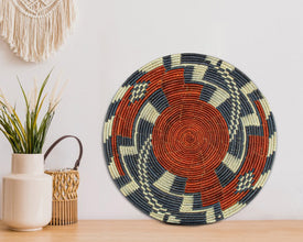 Blue Apache Navajo Mat Wall Basket 14-inch