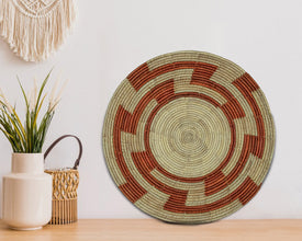 Red Maze Navajo Mat Wall Basket 14-inch