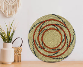 Ocean Waves Navajo Mat Wall Basket 14-inch