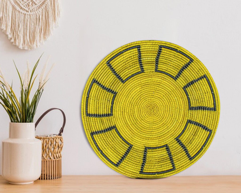 Yellow Mesa Mat Wall Basket 14-inch MT-208-15