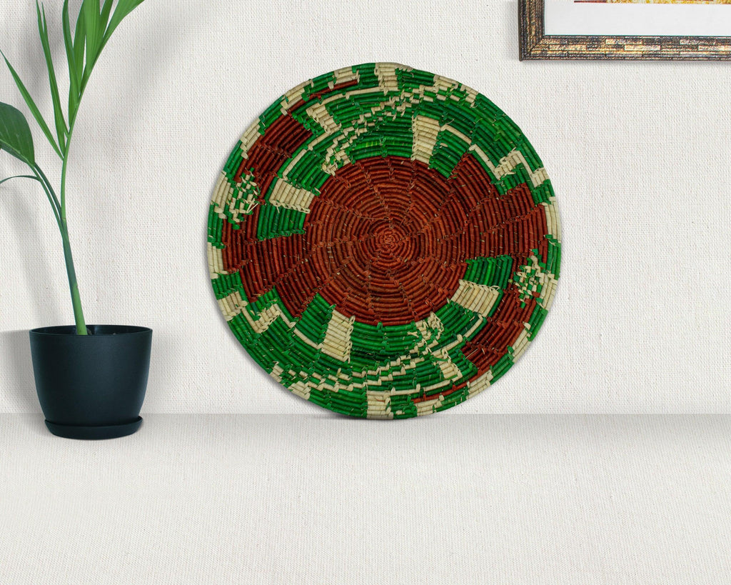 Green Apache Mat Wall Basket 14-inch MT-212-15