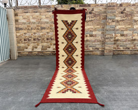 Hopi Arrow Dance Flatweave Runner Rug – 2.5x10 ft