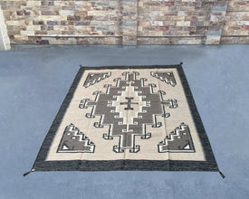 Ganado Thunderbird Path Large Southwestern-Inspired Wool Dhurrie - 8x10 ft