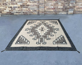 Ganado Thunderbird Path Large Southwestern-Inspired Wool Dhurrie - 8x10 ft