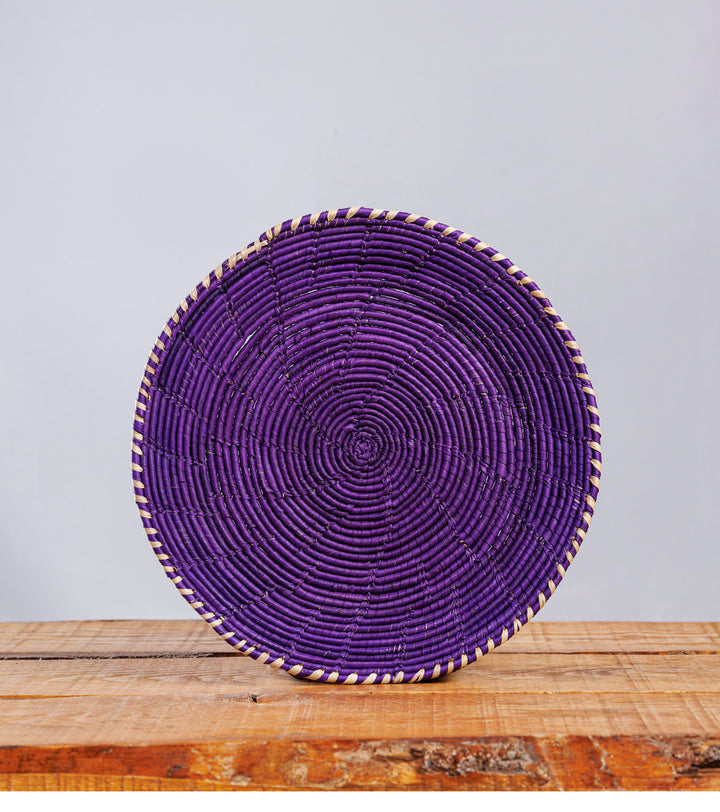 Magenda Plain Hand-Woven Plate, 11-inch Diameter and 1.5-inch Depth.