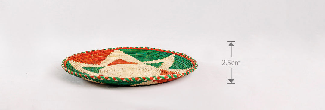 Dessert Green Sunshine Hand-Woven Plate, 11-inch Diameter and 0.1-inch Depth.