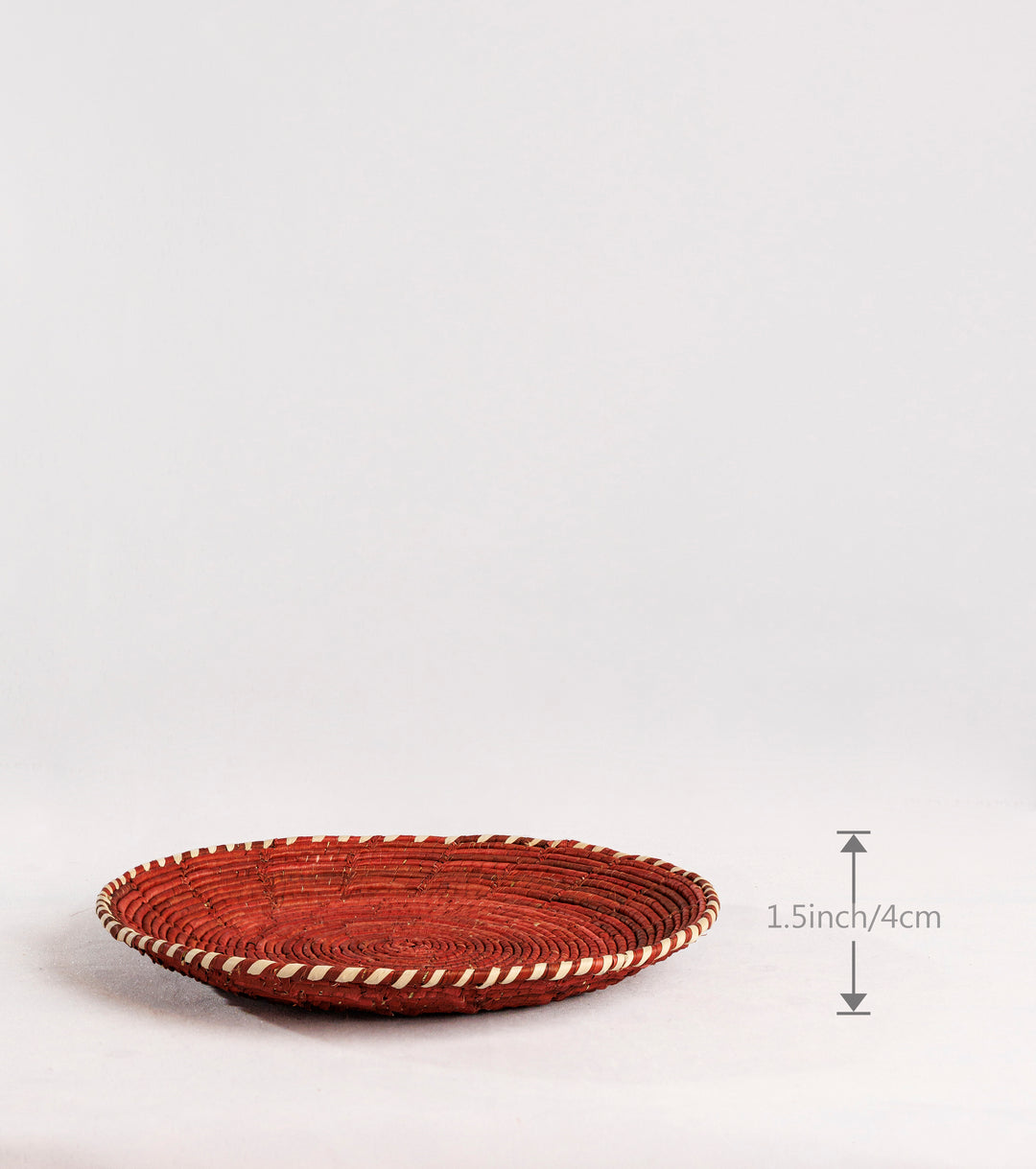 Brown Plain Hand-Woven Plate, 12-inch Diameter and 1.5-inch Depth.