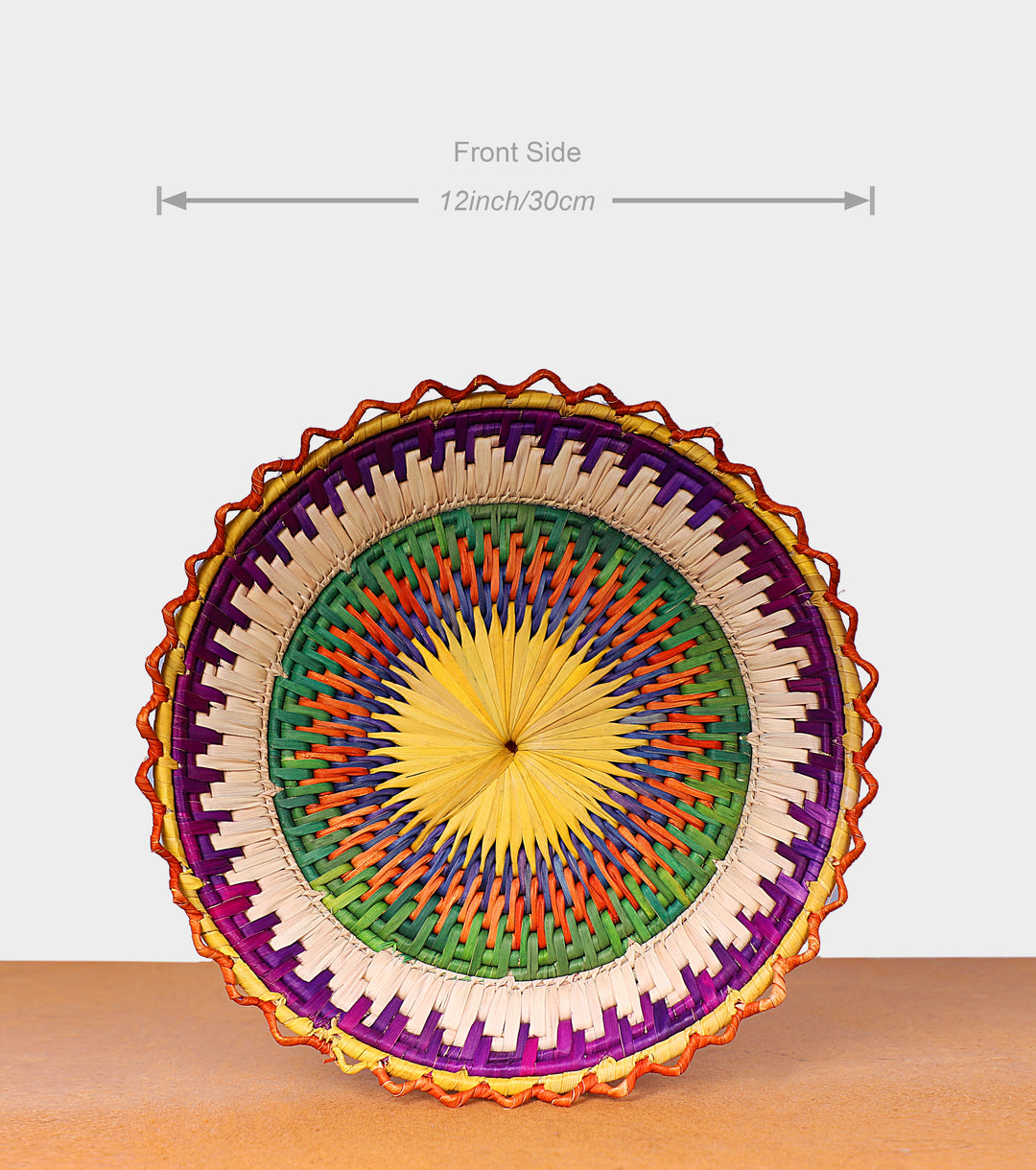 Galaxy Flower Hand-Woven Plate, 12-inch Diameter and 2-inch Depth.