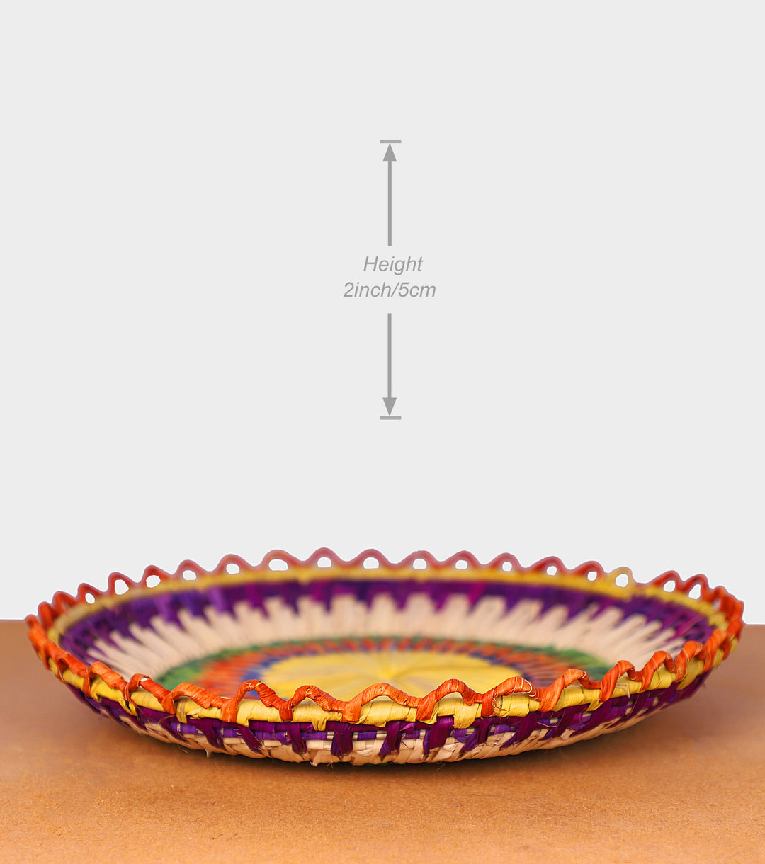 Galaxy Flower Hand-Woven Plate, 12-inch Diameter and 2-inch Depth.