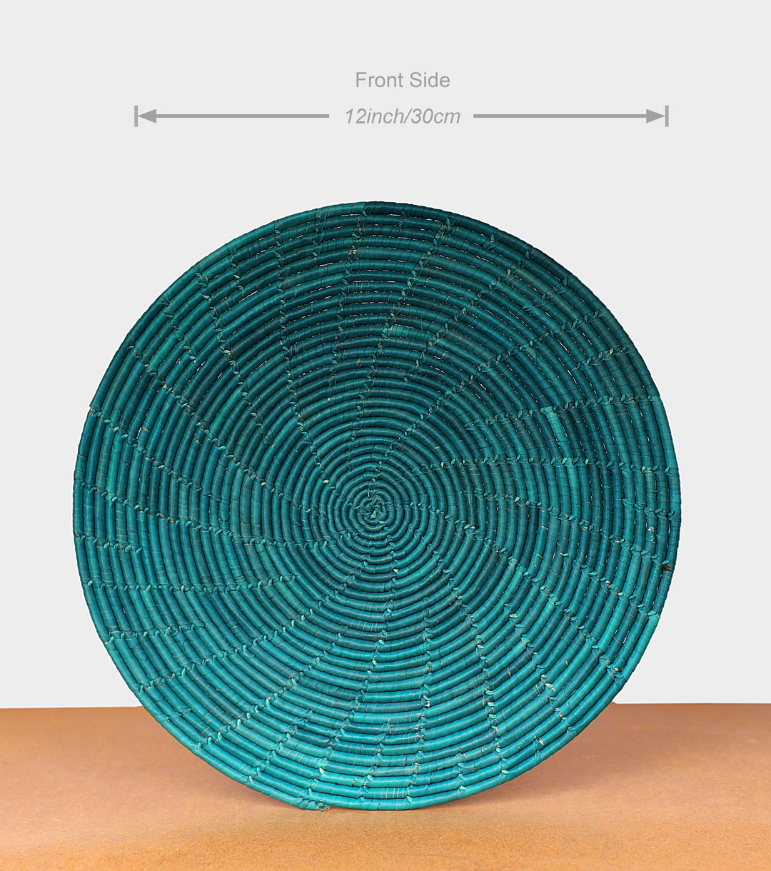 Ferozi Hand-woven Plain Mat, 12-inch Diameter and 2-inch Depth.