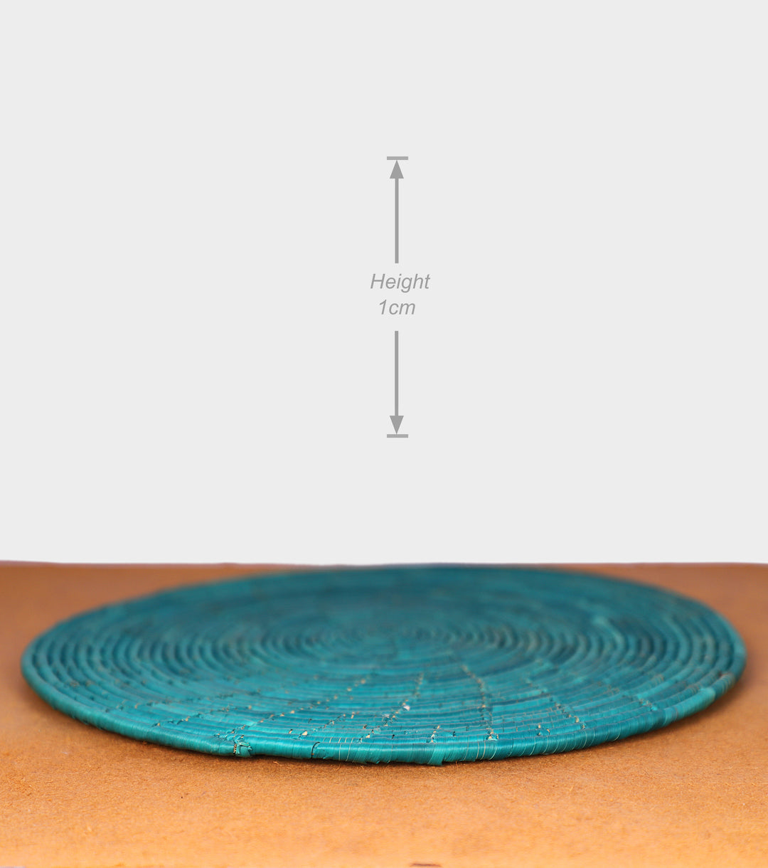 Ferozi Hand-woven Plain Mat, 12-inch Diameter and 2-inch Depth.