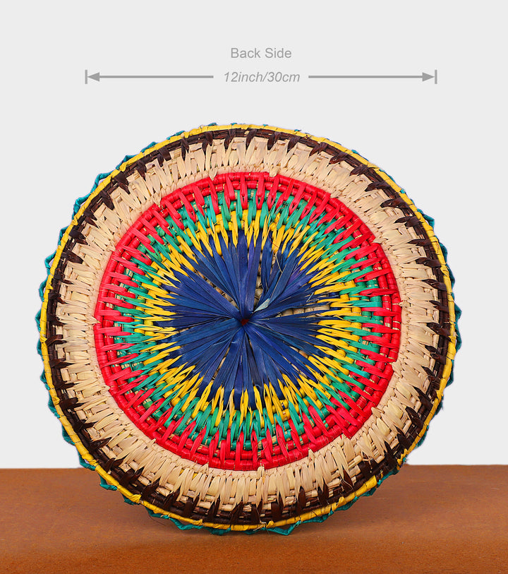 Black Hole Hand-Woven Plate, 12-inch Diameter and 2-inch Depth.