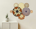 Set of 8 Handwoven wall baskets SET-358-8 N