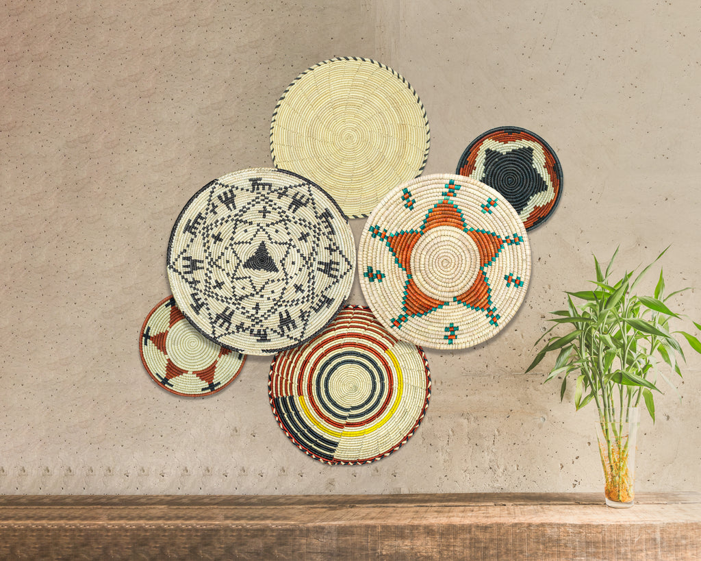 Set of 6 Handwoven wall baskets SET-274-6 N