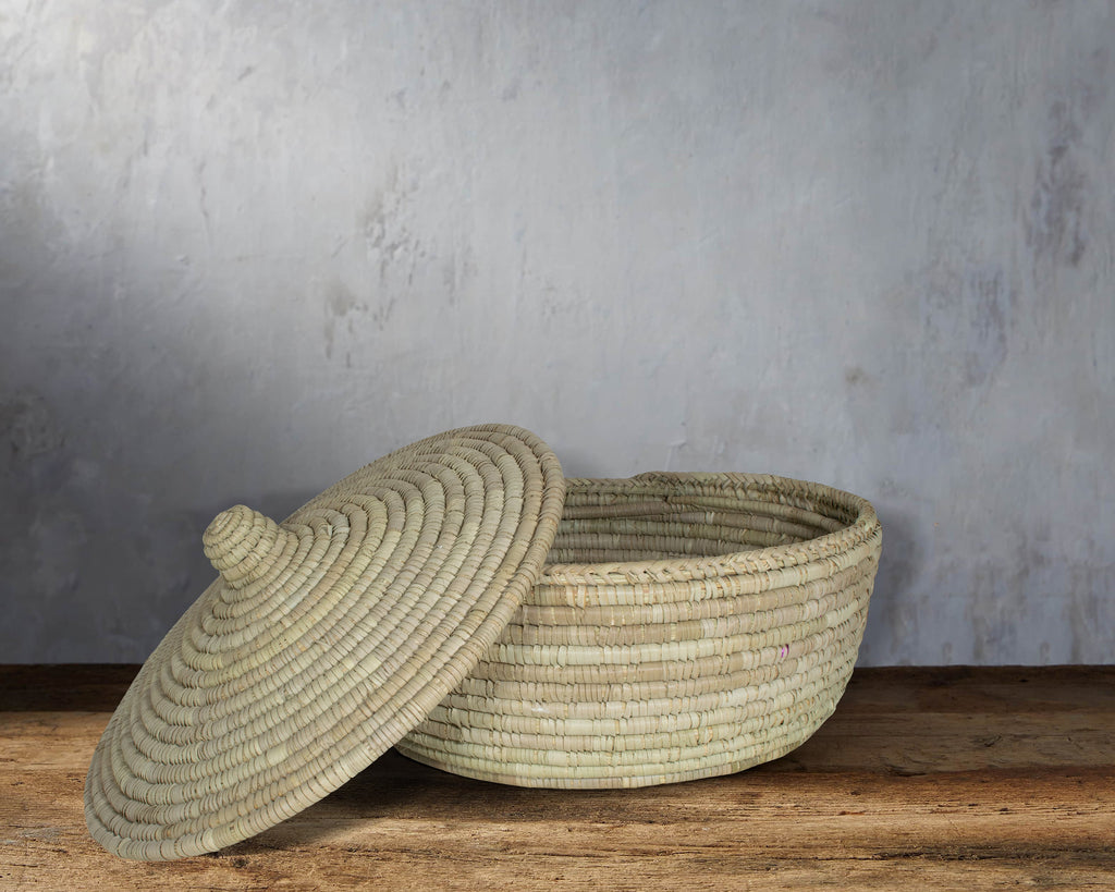 Yucca Lidded Basket - Handwoven Storage