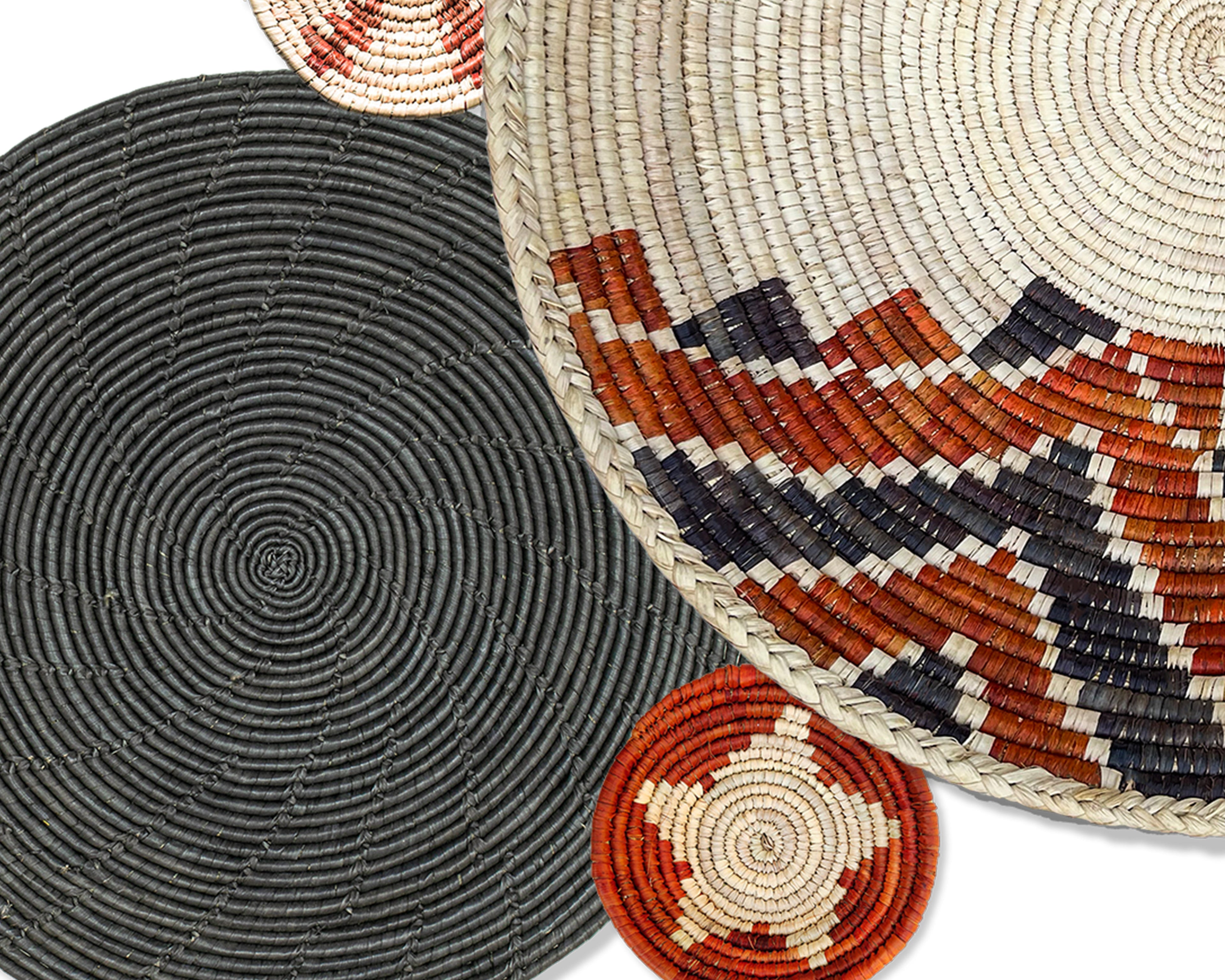 Set of 8 Handwoven wall baskets SET-326-8 N