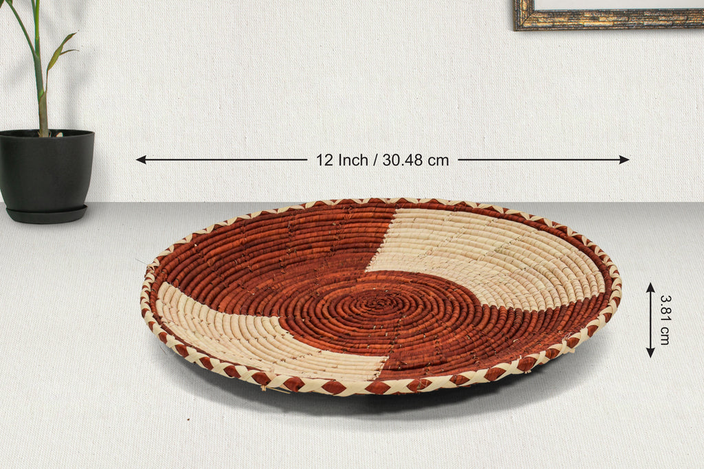 Rust Thunder Flat Basket 12-Inch Pl-346-12