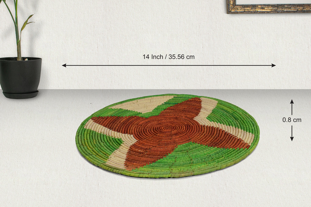 Green Fan Flat Basket
