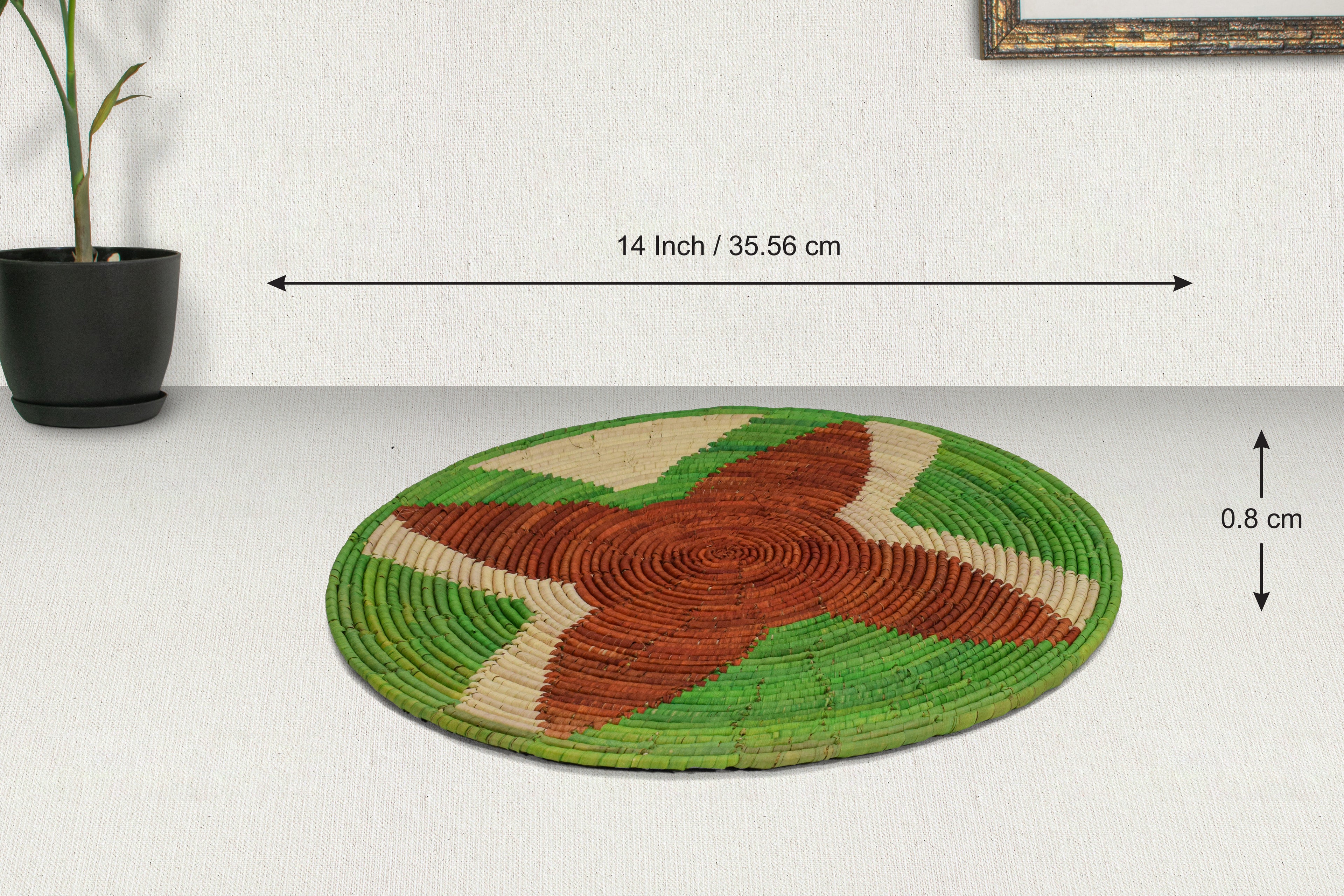 Green Fan Flat Basket