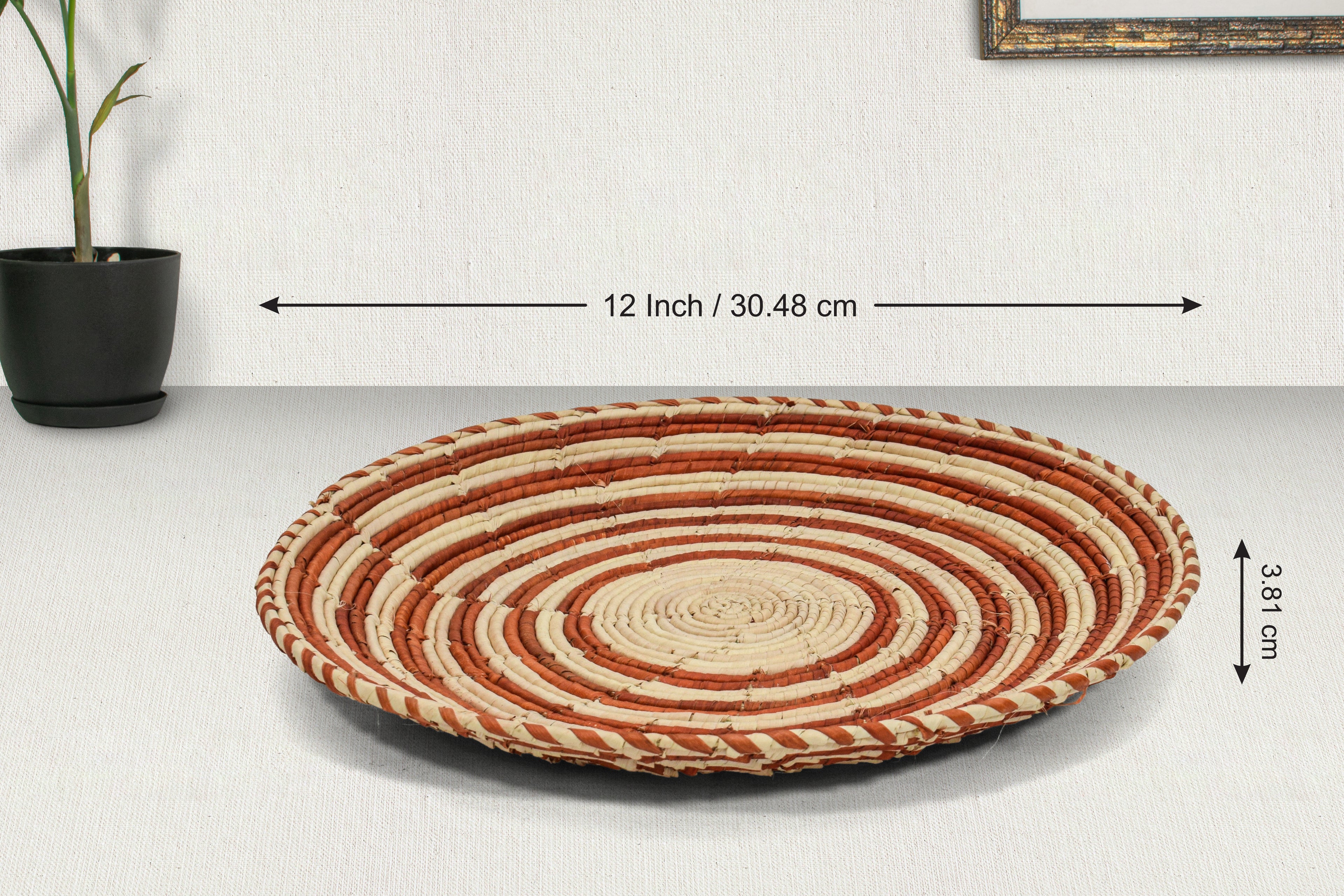 Rust Waves Flat Basket 12-inch